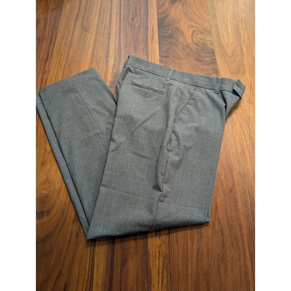 Calvin Klein Boys Gray Flat Front Bi-Stretch Straight Leg Dress Pants Size 18